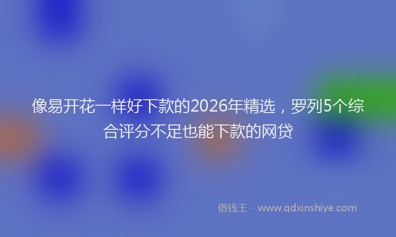 像易开花一样好下款的2026年精选，罗列5个综合评分不足也能下款的网贷