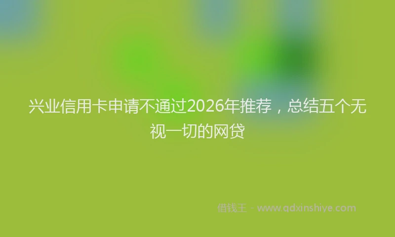 兴业信用卡申请不通过2026年推荐，总结五个无视一切的网贷