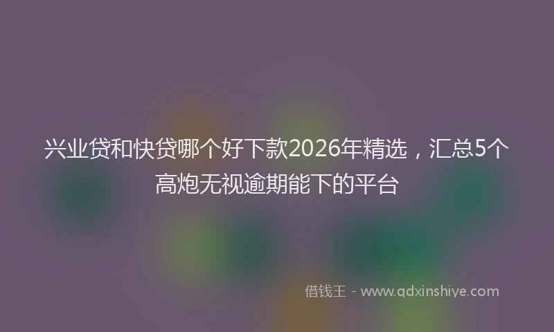 兴业贷和快贷哪个好下款2026年精选，汇总5个高炮无视逾期能下的平台