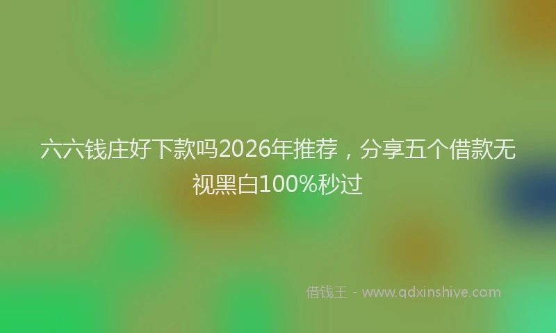 六六钱庄好下款吗2026年推荐，分享五个借款无视黑白100%秒过