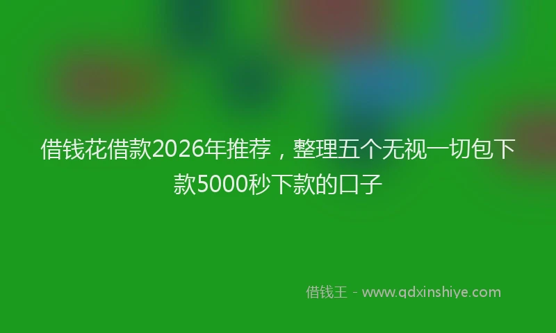 借钱花借款2026年推荐，整理五个无视一切包下款5000秒下款的口子