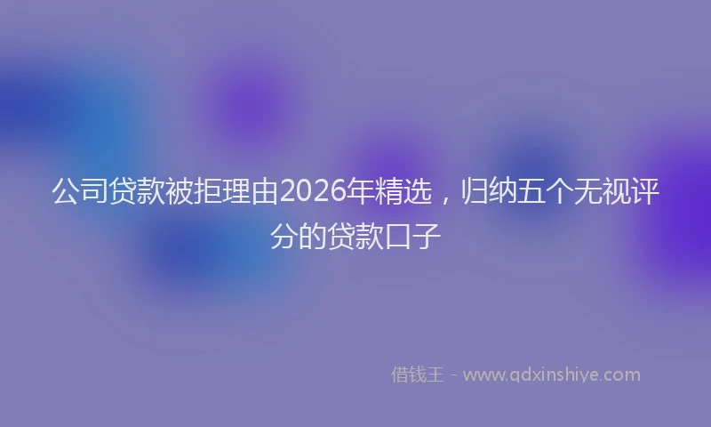 公司贷款被拒理由2026年精选，归纳五个无视评分的贷款口子