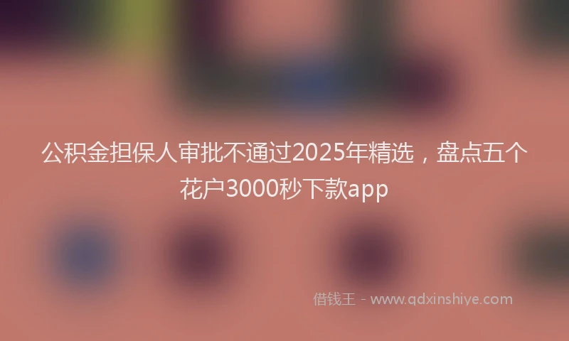 公积金担保人审批不通过2025年精选，盘点五个花户3000秒下款app