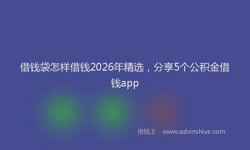 借钱袋怎样借钱2026年精选，分享5个公积金借钱app