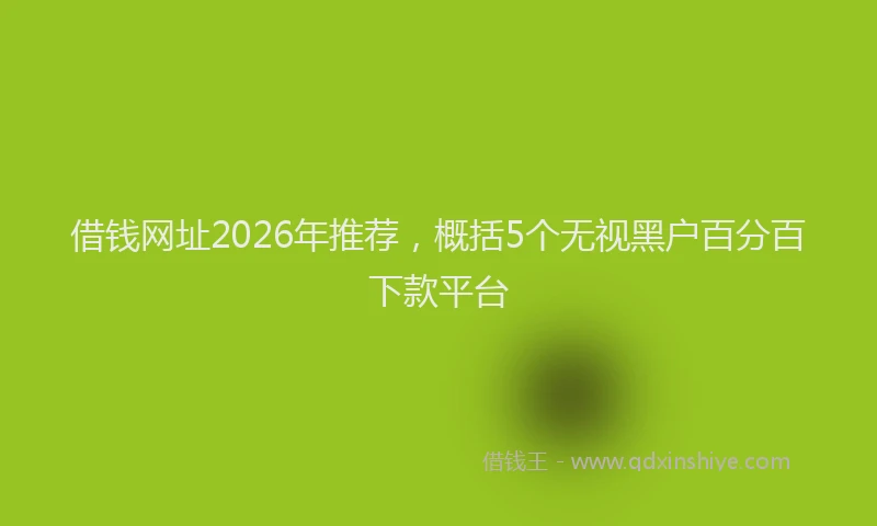 借钱网址2026年推荐，概括5个无视黑户百分百下款平台