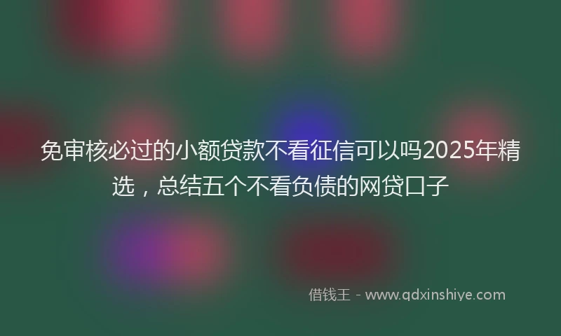 免审核必过的小额贷款不看征信可以吗2025年精选,总结五个不看负债的网贷口子
