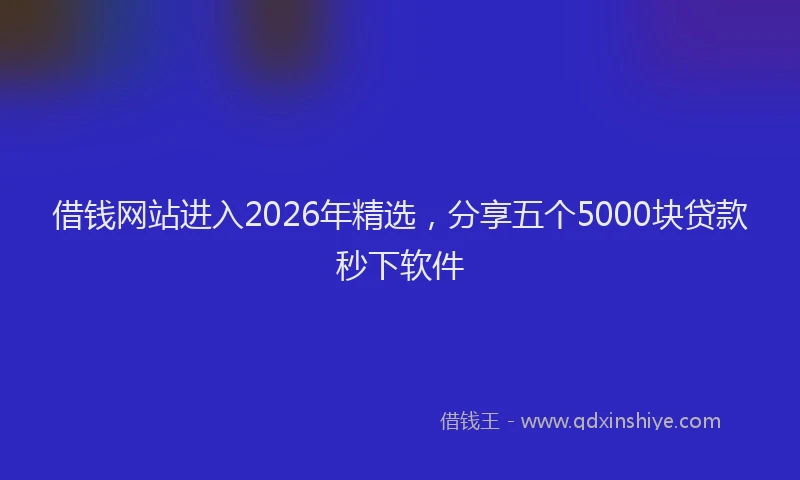 借钱网站进入2026年精选，分享五个5000块贷款秒下软件