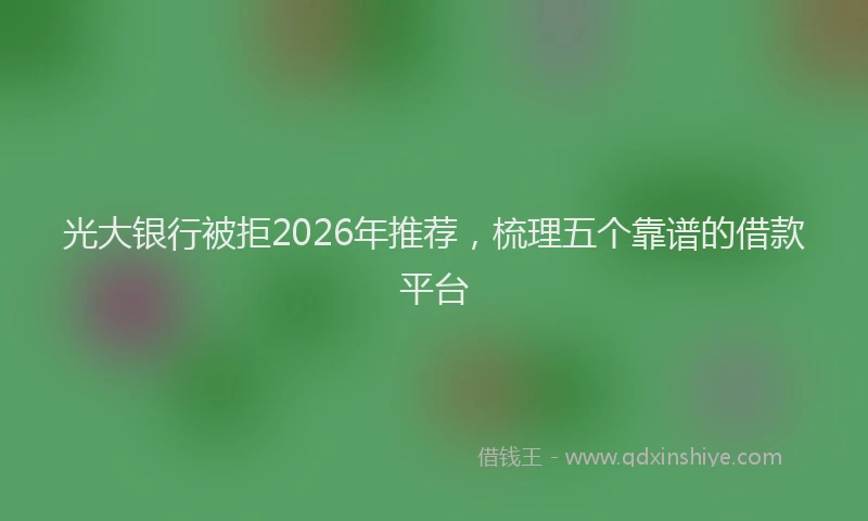 光大银行被拒2026年推荐，梳理五个靠谱的借款平台