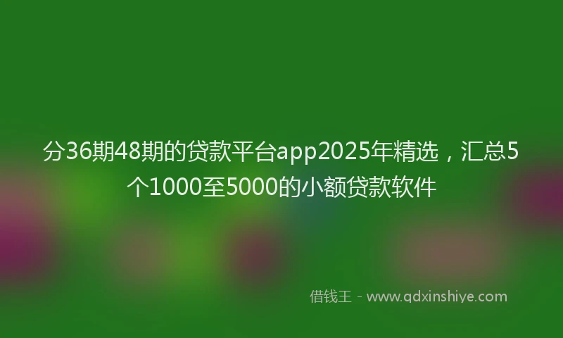 分36期48期的贷款平台app2025年精选，汇总5个1000至5000的小额贷款软件