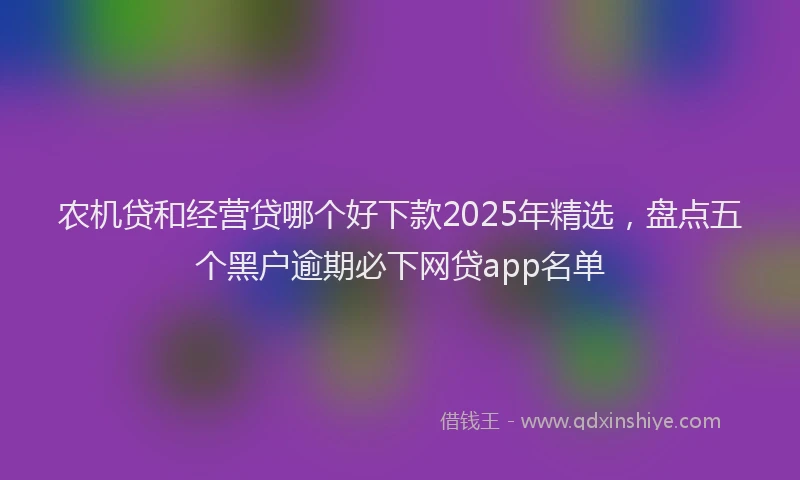 农机贷和经营贷哪个好下款2025年精选，盘点五个黑户逾期必下网贷app名单