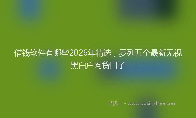 借钱软件有哪些2026年精选,罗列五个最新无视黑白户网贷口子