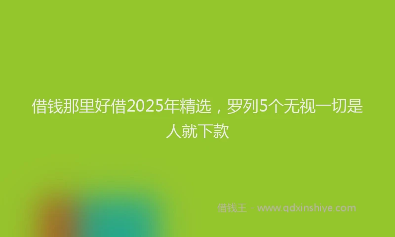 借钱那里好借2025年精选,罗列5个无视一切是人就下款