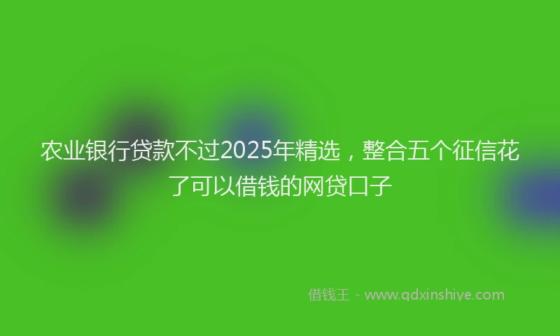 农业银行贷款不过2025年精选,整合五个征信花了可以借钱的网贷口子