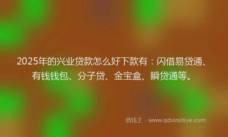 2025年的兴业贷款怎么好下款有：闪借易贷通、有钱钱包、分子贷、金宝盒、瞬贷通等。