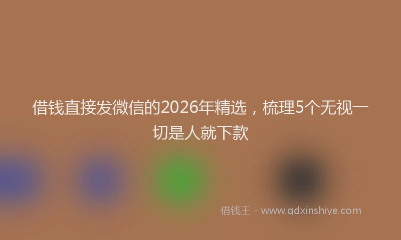 借钱直接发微信的2026年精选，梳理5个无视一切是人就下款