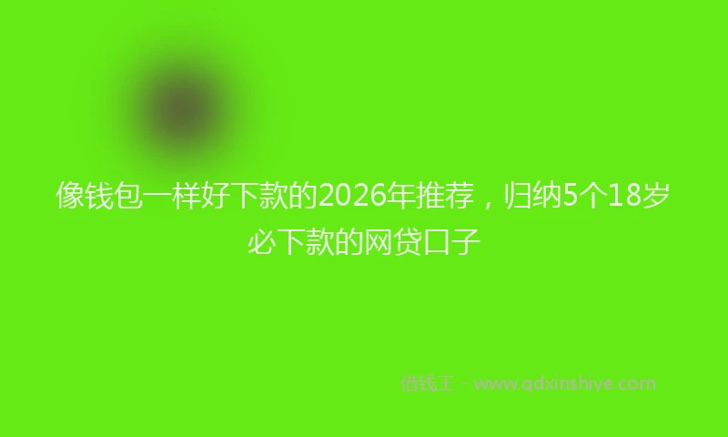 像钱包一样好下款的2026年推荐，归纳5个18岁必下款的网贷口子