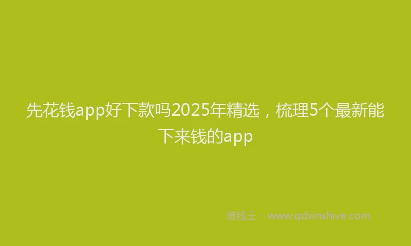 先花钱app好下款吗2025年精选，梳理5个最新能下来钱的app