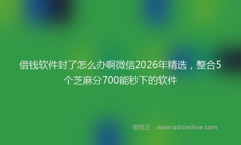 借钱软件封了怎么办啊微信2026年精选，整合5个芝麻分700能秒下的软件