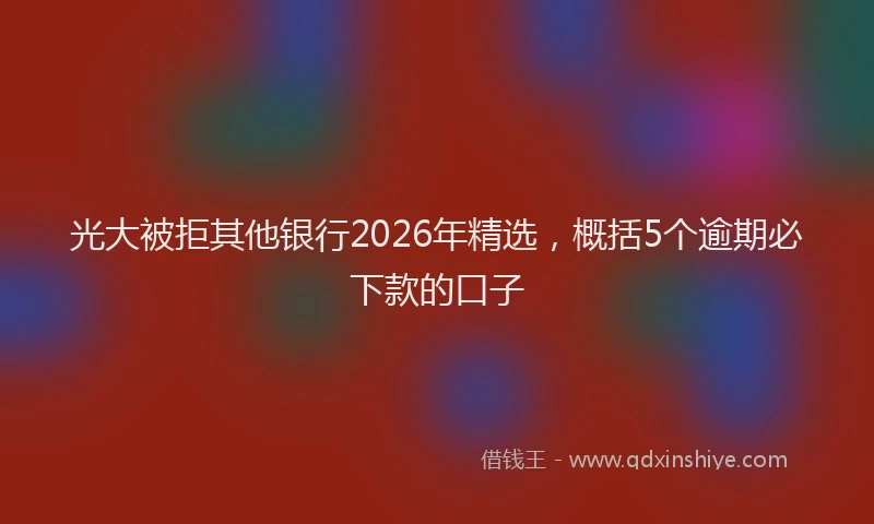 光大被拒其他银行2026年精选，概括5个逾期必下款的口子
