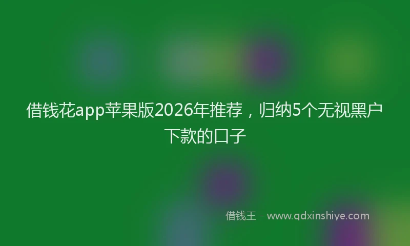 借钱花app苹果版2026年推荐,归纳5个无视黑户下款的口子