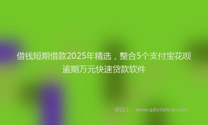 借钱短期借款2025年精选，整合5个支付宝花呗逾期万元快速贷款软件