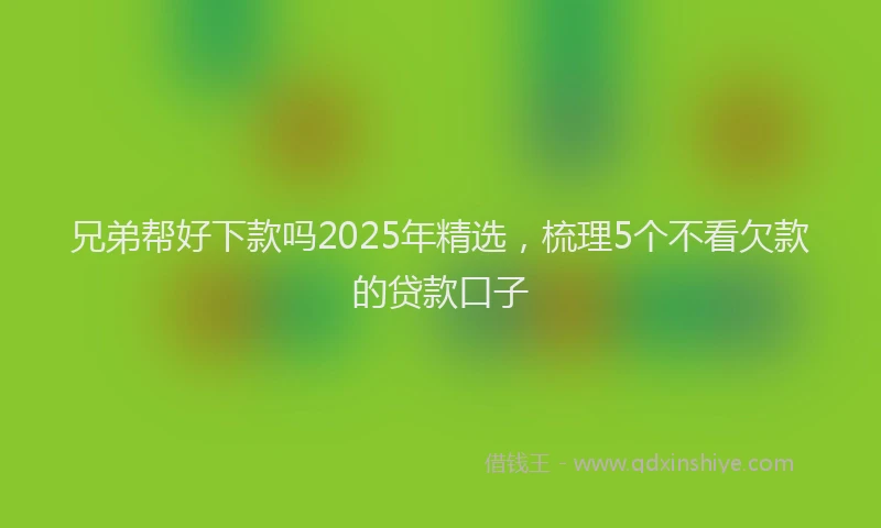兄弟帮好下款吗2025年精选，梳理5个不看欠款的贷款口子