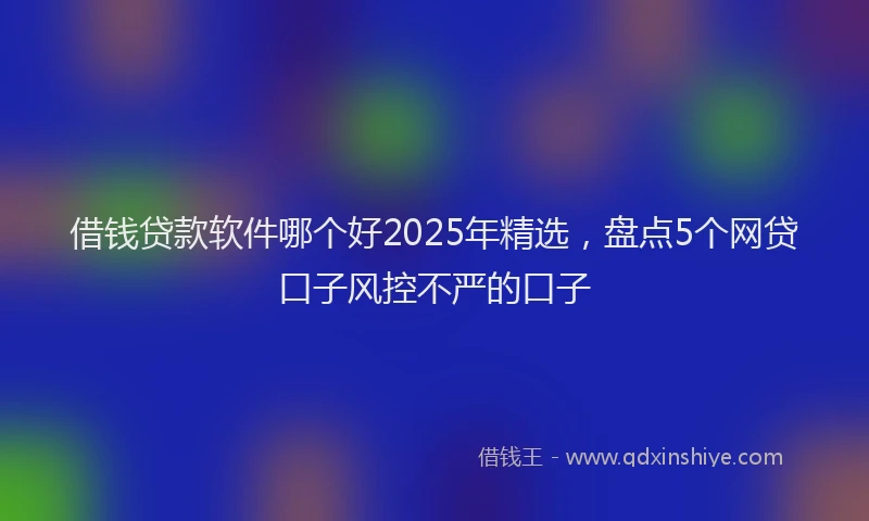 借钱贷款软件哪个好2025年精选，盘点5个网贷口子风控不严的口子