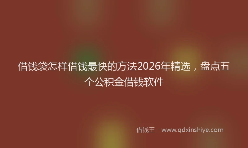 借钱袋怎样借钱最快的方法2026年精选,盘点五个公积金借钱软件