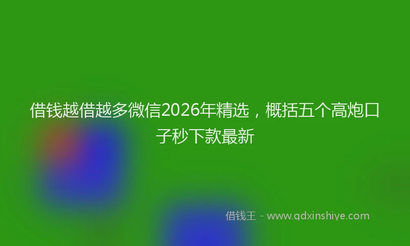 借钱越借越多微信2026年精选，概括五个高炮口子秒下款最新