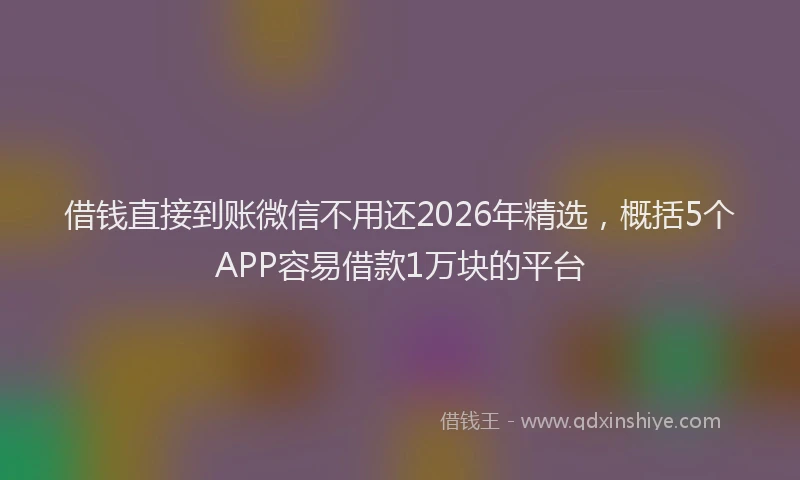 借钱直接到账微信不用还2026年精选，概括5个APP容易借款1万块的平台