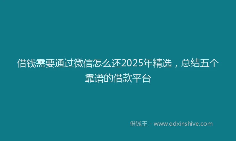 借钱需要通过微信怎么还2025年精选,总结五个靠谱的借款平台