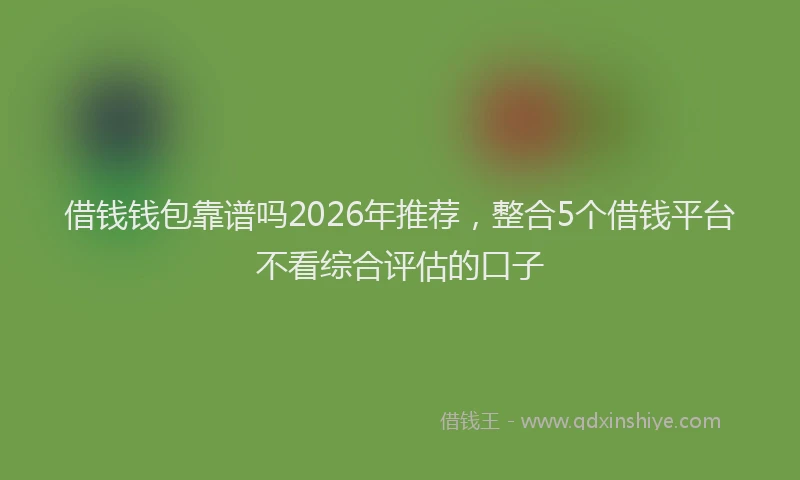 借钱钱包靠谱吗2026年推荐,整合5个借钱平台不看综合评估的口子