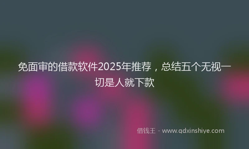 免面审的借款软件2025年推荐，总结五个无视一切是人就下款