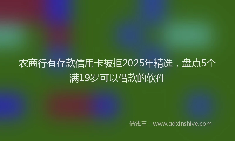 农商行有存款信用卡被拒2025年精选，盘点5个满19岁可以借款的软件