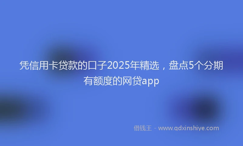 凭信用卡贷款的口子2025年精选，盘点5个分期有额度的网贷app