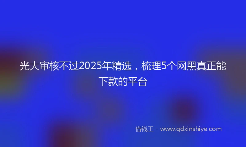 光大审核不过2025年精选,梳理5个网黑真正能下款的平台