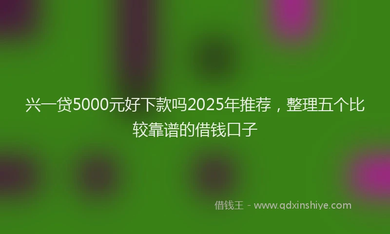 兴一贷5000元好下款吗2025年推荐，整理五个比较靠谱的借钱口子