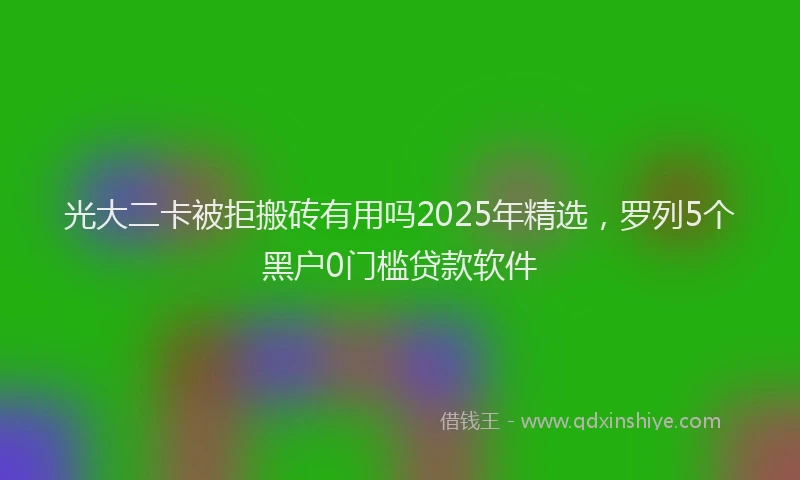 光大二卡被拒搬砖有用吗2025年精选，罗列5个黑户0门槛贷款软件