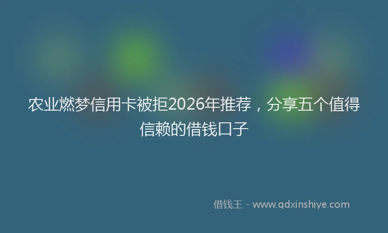农业燃梦信用卡被拒2026年推荐，分享五个值得信赖的借钱口子