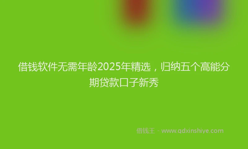 借钱软件无需年龄2025年精选，归纳五个高能分期贷款口子新秀
