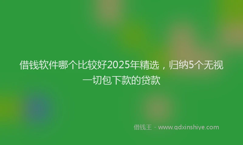 借钱软件哪个比较好2025年精选，归纳5个无视一切包下款的贷款