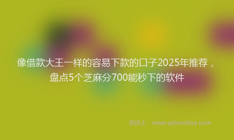 像借款大王一样的容易下款的口子2025年推荐，盘点5个芝麻分700能秒下的软件