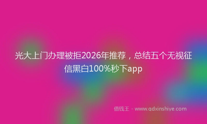 光大上门办理被拒2026年推荐，总结五个无视征信黑白100%秒下app
