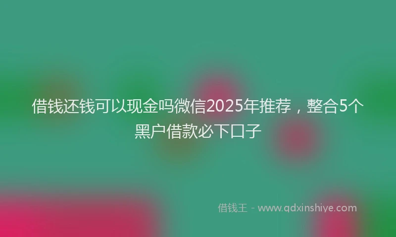 借钱还钱可以现金吗微信2025年推荐，整合5个黑户借款必下口子