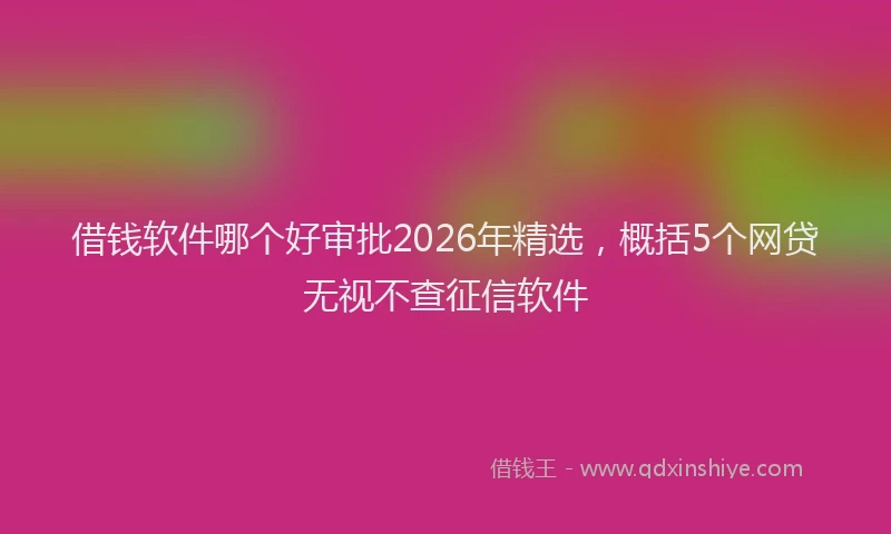 借钱软件哪个好审批2026年精选，概括5个网贷无视不查征信软件