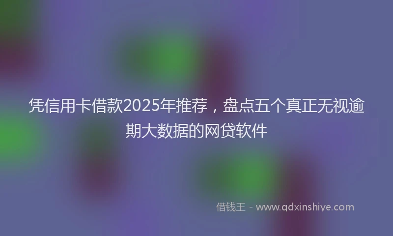 凭信用卡借款2025年推荐，盘点五个真正无视逾期大数据的网贷软件