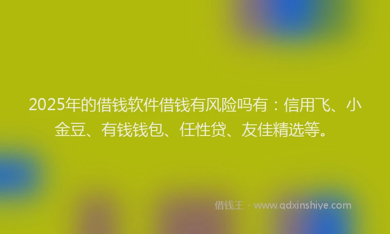2025年的借钱软件借钱有风险吗有:信用飞、小金豆、有钱钱包、任性贷、友佳精选等。