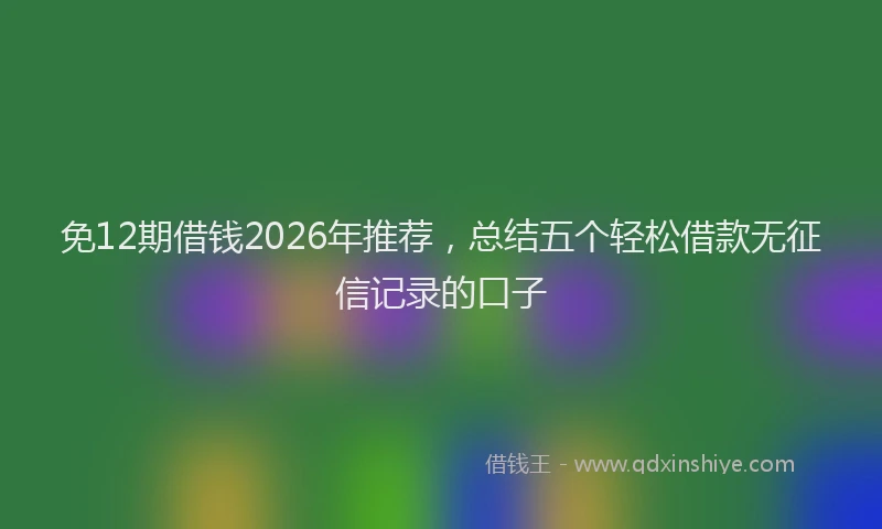 免12期借钱2026年推荐，总结五个轻松借款无征信记录的口子