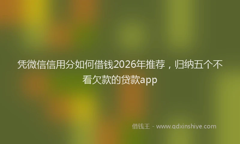 凭微信信用分如何借钱2026年推荐，归纳五个不看欠款的贷款app