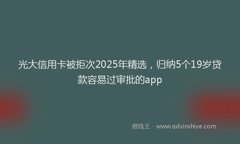 光大信用卡被拒次2025年精选，归纳5个19岁贷款容易过审批的app